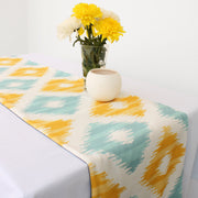 Radiant Sunshine Exotic Canvas Table Runner for a Summery Look With Tassel